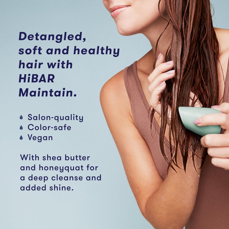 HIBAR Conditioner Bar, All Natural Hair Care, Plastic Free, Made with Eco Friendly Ingredients, Travel Size, Color Safe, Solid Sustainable Bars, Zero Waste (Maintain) - Image 2
